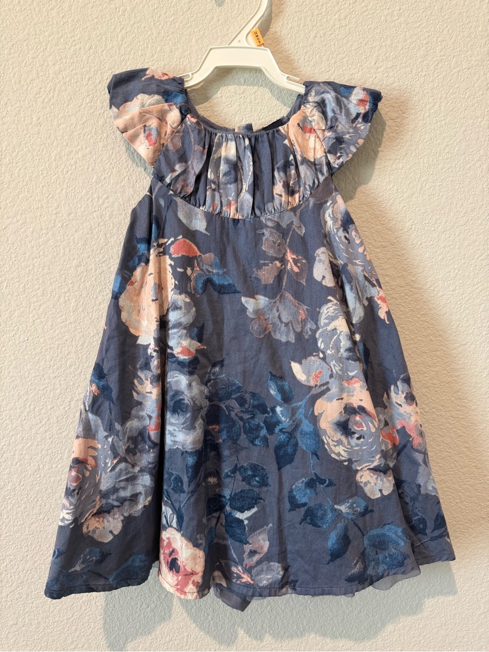 GAP Navy Floral Flutter-Sleeve Dress